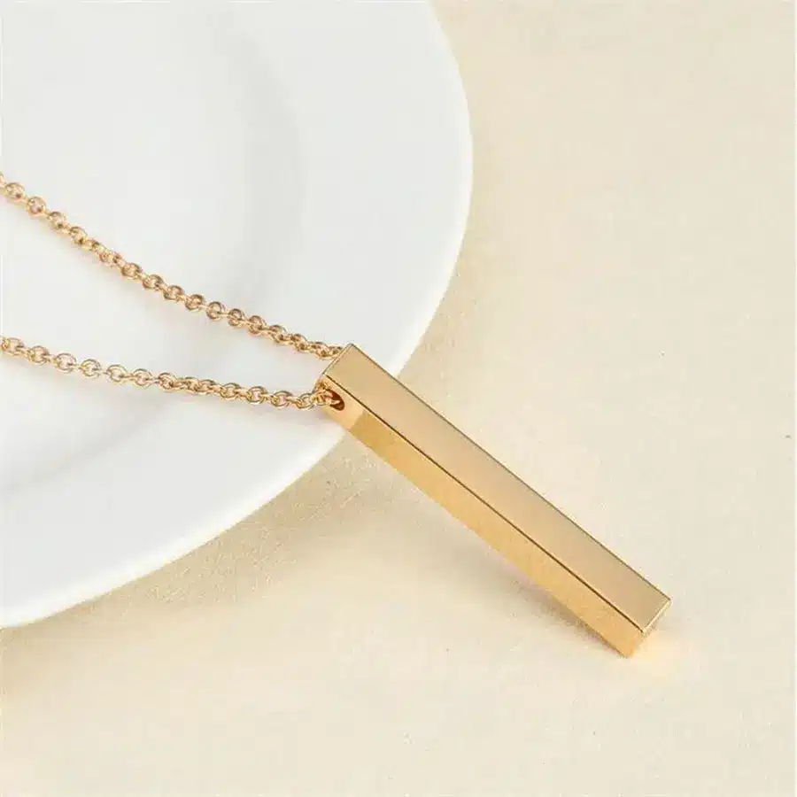 قلادة ذهبية مميزة - عبارة و شعار من اختيارك 6 BG001