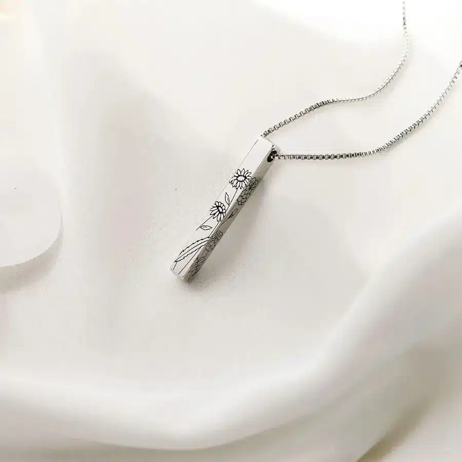 قلادة فضية مميزة - عبارة و شعار من اختيارك 9 BS002