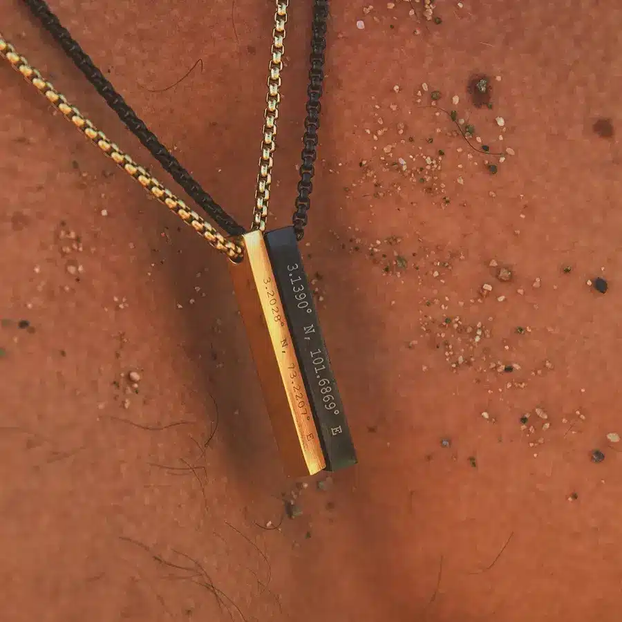 قلادة ذهبية مميزة - عبارة و شعار من اختيارك 6 bg009