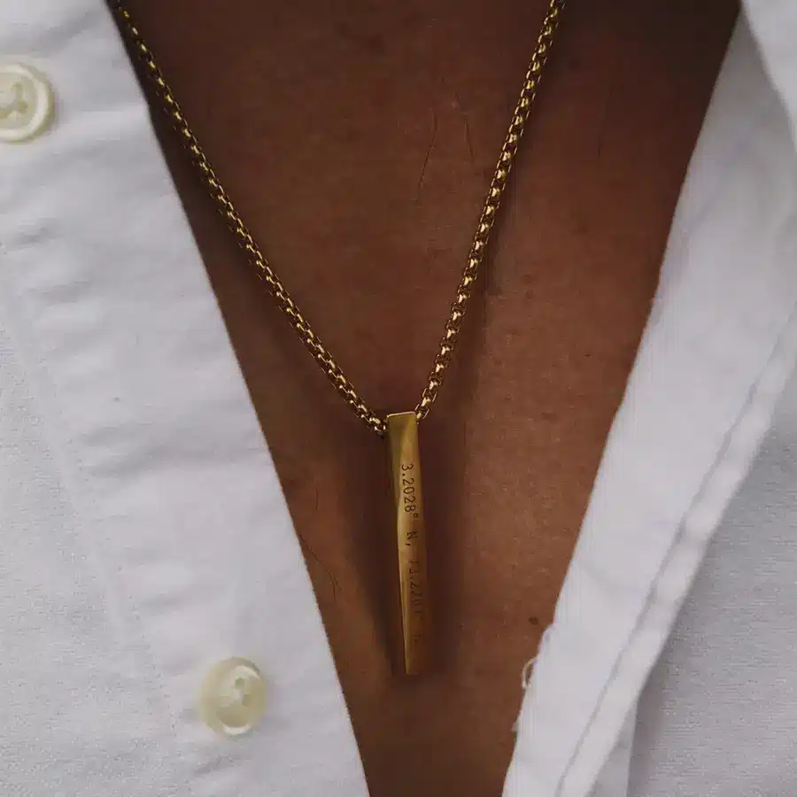 قلادة ذهبية مميزة - عبارة و شعار من اختيارك 8 bg011