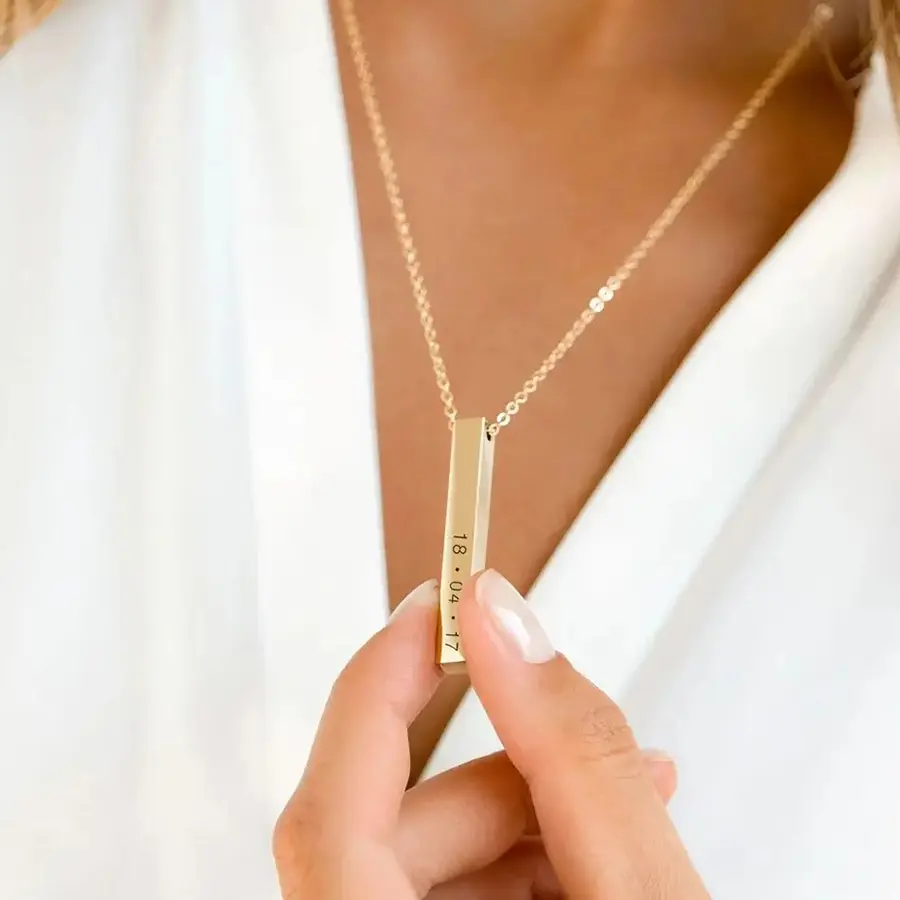 قلادة ذهبية مميزة - عبارة و شعار من اختيارك 9 bg015