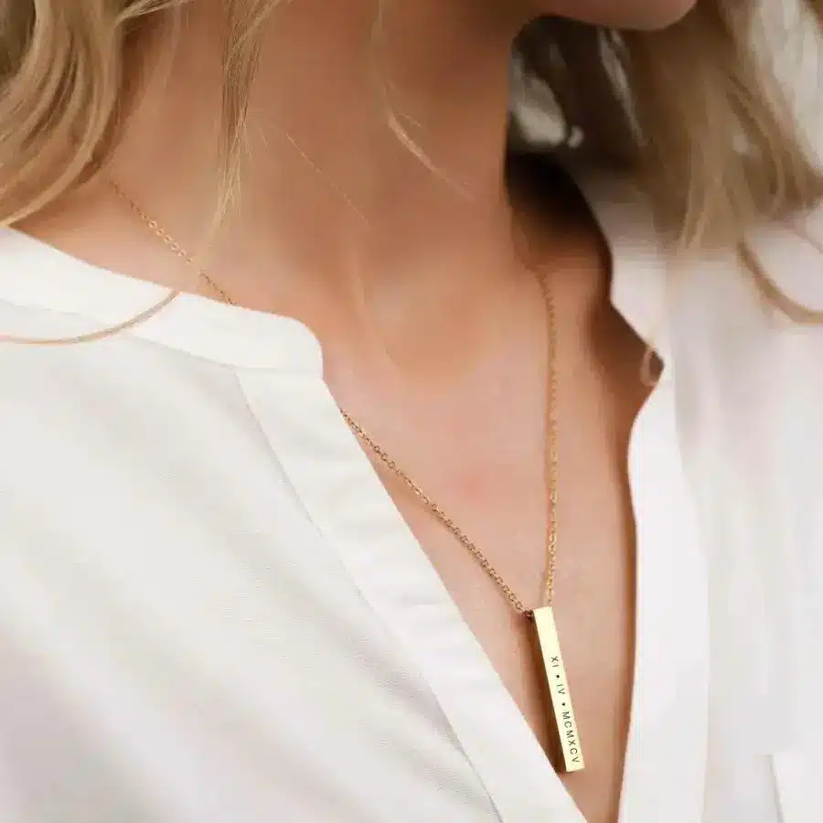 قلادة ذهبية مميزة - عبارة و شعار من اختيارك 10 bg018