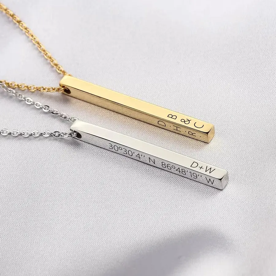 قلادة فضية مميزة - عبارة و شعار من اختيارك 10 bgs007