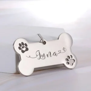 تعليقة فضية مميزة لحيوانك الأليف من تصميمك