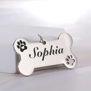 تعليقة فضية مميزة لحيوانك الأليف من تصميمك