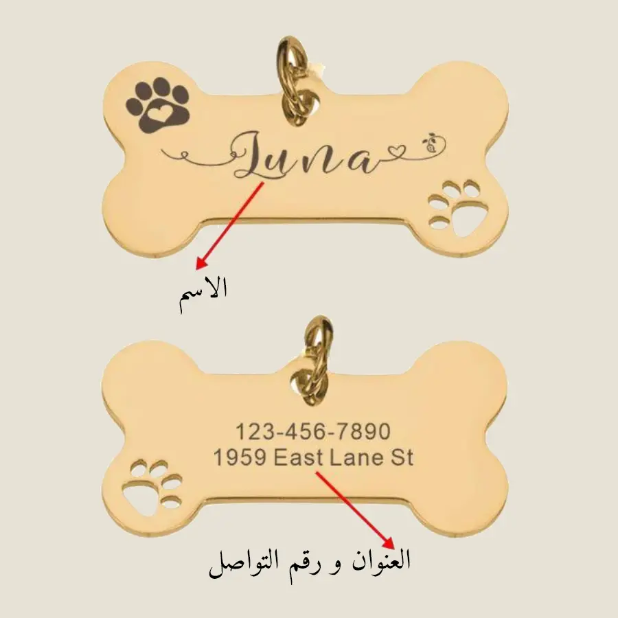 تعليقة فضية مميزة لحيوانك الأليف من تصميمك 5 pet001